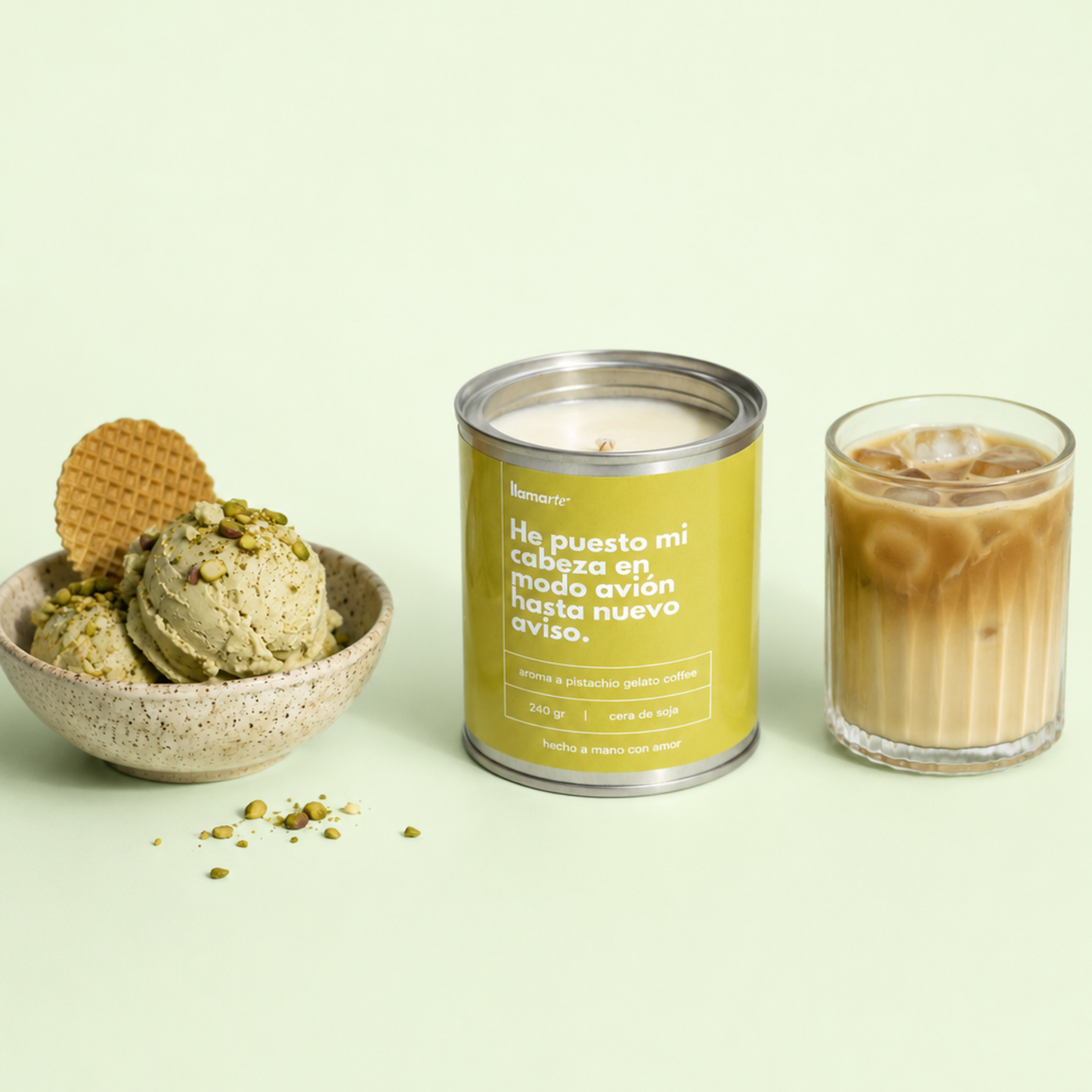 Vela Verano - Helado de pistacho con café