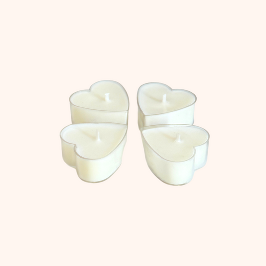 VELAS DE TÉ – BLANCAS EN FORMA DE CORAZÓN